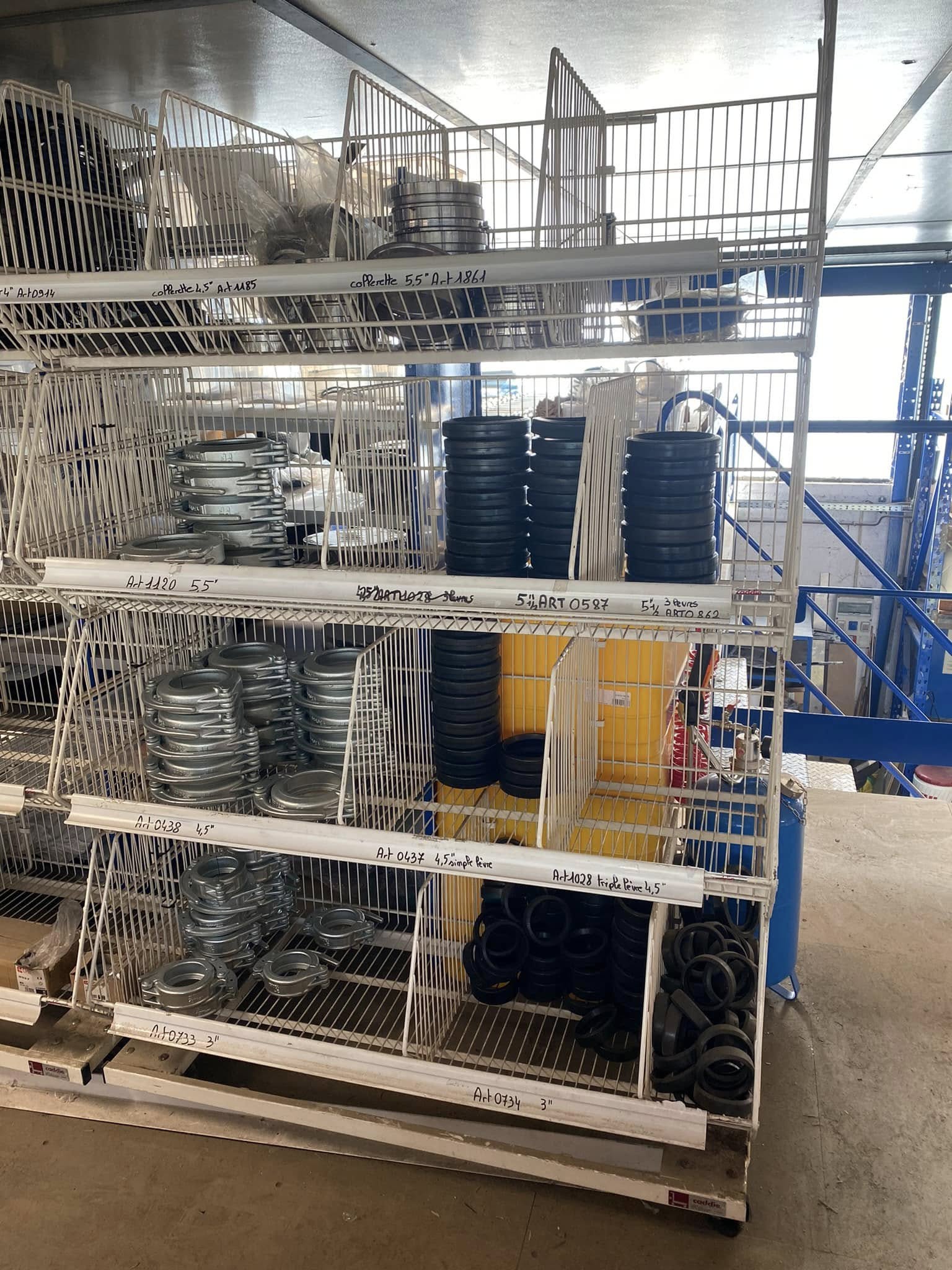 Rayonnage de pièces détachées pour bétonnières portées toutes marques